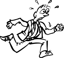 Businessman Running Drawing