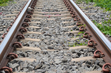 railroad tracks in the countryside