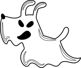 Dog ghost Halloween clipart