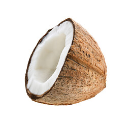 Half coconut isolated on transparent png
