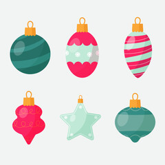 Set of Christmas balls. Vector illustration