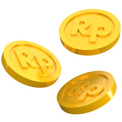 3d rupiah coin icon, for UI, poster, banner, social media post. 3D rendering