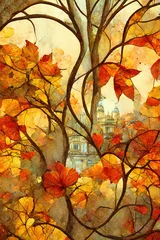 Foto op Canvas abstract autumn illustration © zea_lenanet