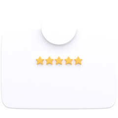 3d rating popup icon, for UI, poster, banner, social media post. 3D rendering