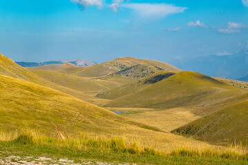 Landscape panorama in the National Park Gran Sasso in Abruzzoa 