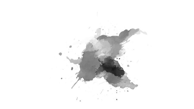 ink transition splatter blot spreading on a white background.
watercolor black ink splatter compositing. Abstract ink splatter transition. ink brush stroke, fluid art background, overlay, alpha.