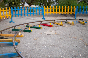 Children amusement train, for entertainment in the Park.