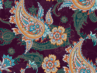 Digital textile kalamkari allover pattern
