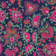 Fototapeta premium Digital textile kalamkari allover pattern
