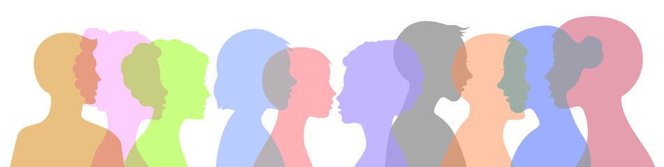 Parents and children. Drawing of a human silhouette. Family,adolescent psychology, family relations between relatives. Vector image.