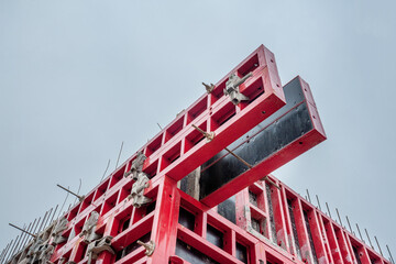 Formwork panels in industrial construction.