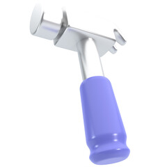 3d hammer icon, for UI, poster, banner, social media post. 3D rendering