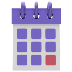 3d calendar icon, for UI, poster, banner, social media post. 3D rendering