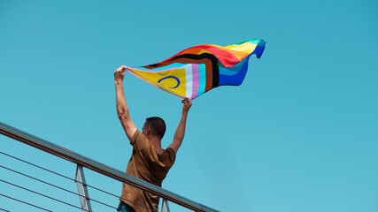 flies an intersex-inclusive progress pride flag