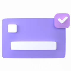 3d credit card icon, for UI, poster, banner, social media post. 3D rendering