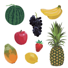 フルーツ８種類イラストセット
