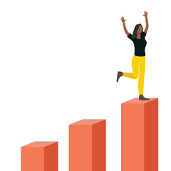 Attractive african business woman walking up