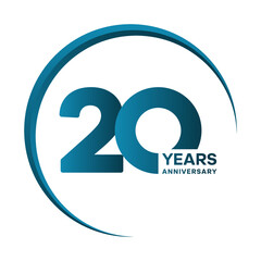 20th anniversary celebration logotype. Anniversary celebration template design, Vector illustrations.