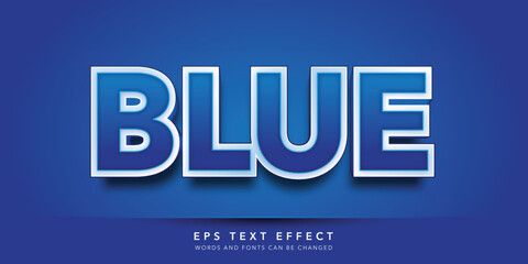 blue 3d editable text effect