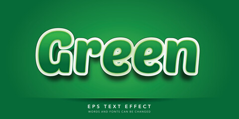 green 3d editable text effect