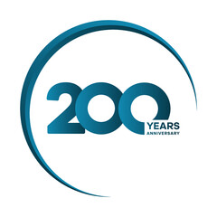 200 Year Anniversary celebration logotype. Anniversary celebration template design, Vector illustrations.