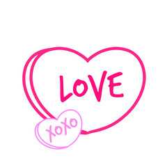 Love and xoxo heart