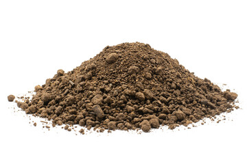 Loamy soil for crop cultivation and agriculture, Isolated soil.