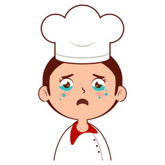 chef girl crying face cartoon cute