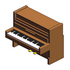Piano. Pixel art retro game style