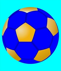 soccer ball isolated on blue