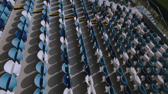 Blue stands of the football stadium, Nizhny Novgorod stadium