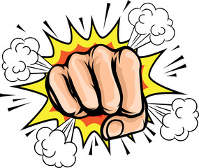 Pop Art Cartoon Fist Graphic
