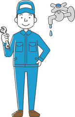水道修理業者の男性