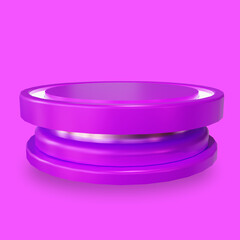 3D Realistic Render of Futuristic Purple Podium