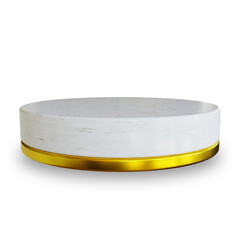 Realistic 3D Render of White Marble Podium