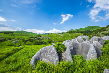 平尾台　晴天のカルスト台地
