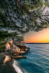 Gorgeous sunset on Adriatic Sea.