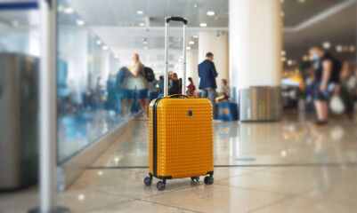 Forgotten travel bag in the airport.