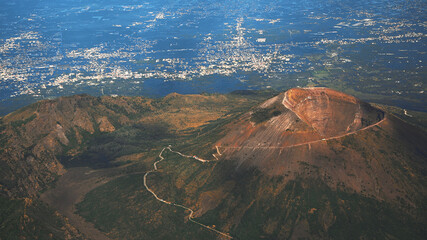 Italian Vesuvius volcano from the air.