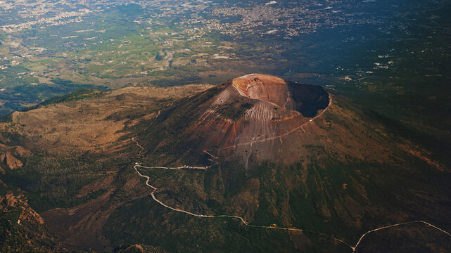 Italian Vesuvius volcano from the air.