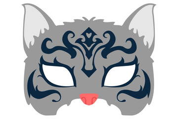 craft mask vector design with cat theme for halloween