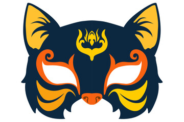 craft mask vector design with cat theme for halloween