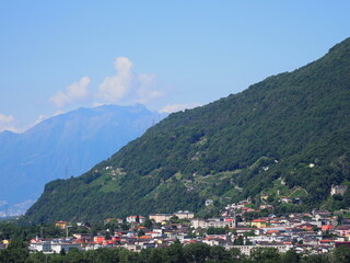 Fototapeta na wymiar Alps near Bellinzona city in canton Ticino, Switzerland