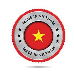 Made in Vietnam round label, Modern made in Vietnam logo