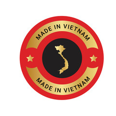 Made in Vietnam round label, Modern made in Vietnam logo