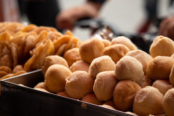 Soft Spongy Indian Chaat Dahi Bhalle Also Known As Doi Bora, Mosaru Vade, Dahi Bara, Thayir Vadai, Perugu Vada Or Dahee Vada Bhalla Is Prepared With Soak Moong Urad Dal And Mung Daal Grind In Mixer