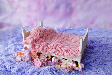 Newborn digital backdrop with flowers.