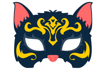 craft mask vector design with cat theme for halloween