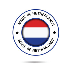 Made in Netherlands logo design. trusts badge design. Netherlands Flag logo icons