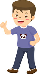 Happy preschool children or toddler character for school kids activity concept. Multicultural child in different positions.